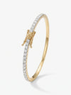 Shiny Lab Grown Diamond Bangles for women-18kt yellow gold