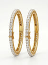 20 Pointer Round Brilliant Shape Lab Grown Diamond Wedding Bangles For Her/