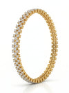 Beautiful Lab Created Round Shaped Diamond Bangles In 18k Yellow Gold