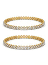 Beautiful Lab Created Round Shaped Diamond Bangles In 18k Yellow Gold