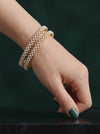 Beautiful Lab Created Round Shaped Diamond Bangles In 18k Yellow Gold