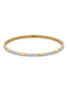Pave 4.7 Cts Round Brilliant Cut Lab Grown Diamond Bangles In 18K Yellow Gold