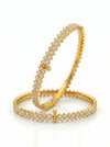 Our Lab Created Double Raw Closed Setting Diamond Bangles In 22k Yellow Gold