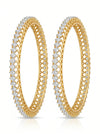 Glamorous Lab Created Openable Diamond Bangles In 18k Yellow Gold