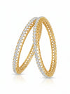 Glamorous Lab Created Openable Diamond Bangles In 18k Yellow Gold