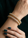 Glamorous Lab Created Openable Diamond Bangles In 18k Yellow Gold