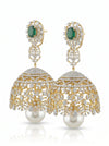 Beautiful 2 in 1 Detachable Jhumka Earring with Lab Grown Diamonds
