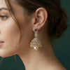 Beautiful 2 in 1 Detachable Jhumka Earring with Lab Grown Diamonds