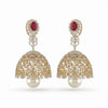 Beautiful 2 in 1 Detachable Jhumka Earring with Lab Grown Diamonds