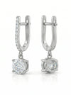 Solitaire Dangling Earrings with Lab Grown Diamond-18kt yellow gold