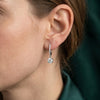 Solitaire Dangling Earrings with Lab Grown Diamond-18kt yellow gold