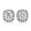 3.20 Cushion Cut Lab Grown Diamond Stud Earrings - 18kt Gold