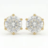 Solitaire Round Brilliant Cut CVD Diamond Ear Studs