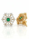 Lab-Created Changeable Ruby Earrings in 18k Yellow Gold