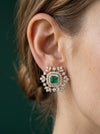 Lab-Created Changeable Ruby Earrings in 18k Yellow Gold