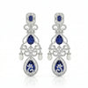 3.48 CT Round Pear and Baguette Shape Lab Grown Diamond Long Drop Earrings