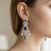 3.48 CT Round Pear and Baguette Shape Lab Grown Diamond Long Drop Earrings