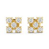 Round Cut Lab Grown Diamond Earring Close Setting Diamond Studs Earring