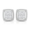 4.64 CT Princess Cut Lab Grown Diamond Halo Wedding Earrings