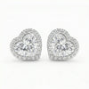 Heart Cut Lab Grown Diamond Halo Set Earrings