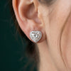 Heart Cut Lab Grown Diamond Halo Set Earrings