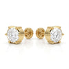 Round Brilliant Shape Lab Grown Close Setting Earrings