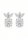 Gleaming leaflet Mix Shape Ear Stud With Lab Grown Diamonds - 18KT GOLD
