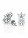Gleaming leaflet Mix Shape Ear Stud With Lab Grown Diamonds - 18KT GOLD
