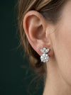 Gleaming leaflet Mix Shape Ear Stud With Lab Grown Diamonds - 18KT GOLD