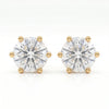 Vintage Solitaire Stud Earrings with Lab Grown Diamond-18kt yellow gold