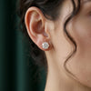 Vintage Solitaire Stud Earrings with Lab Grown Diamond-18kt yellow gold
