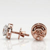 Round Brilliant Cut Lab Grown Diamond Halo Wedding Earrings