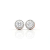 Round Brilliant Cut Lab Grown Diamond Halo Wedding Earrings