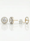 Detachable Round Brilliant Cut Lab Grown Diamond Halo Earrings