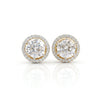 Detachable Round Brilliant Cut Lab Grown Diamond Halo Earrings