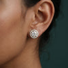 Detachable Round Brilliant Cut Lab Grown Diamond Halo Earrings