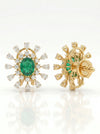 Pear and Round Cut Lab Grown Diamond Earrings, Floral-Style Detachable Earrings