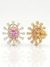Pear and Round Cut Lab Grown Diamond Earrings, Floral-Style Detachable Earrings
