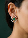 Pear and Round Cut Lab Grown Diamond Earrings, Floral-Style Detachable Earrings