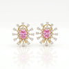 Pear and Round Cut Lab Grown Diamond Earrings, Floral-Style Detachable Earrings