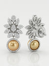 Round Cut Lab Grown Diamond Floral Style Diamond Earring