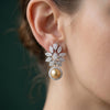 Round Cut Lab Grown Diamond Floral Style Diamond Earring