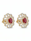 Round Cut Lab Grown Diamond Earring with Changeable Ruby's