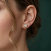 Bezel Set Round Diamond Stud Earrings