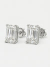 Emerald Shaped Solitaire diamond Earstuds
