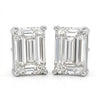 Emerald Shaped Solitaire diamond Earstuds