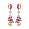 Dazzling Yellow Gold Lab Created Drop Diamond Earrings