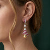 Dazzling Yellow Gold Lab Created Drop Diamond Earrings