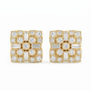 Stunning Close Setting 1.26 Cts Baguette and Round Lab Diamonds Stud Earrings In 22K Gold