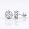 Our Lab Created White Gold Diamond Halo Studs Earrings